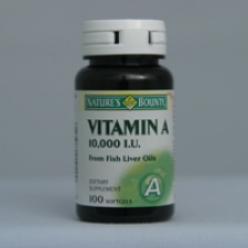 Vitamin A 10,000 I.U. from Fish Liver Oil 100 Softgels Each - 3 Pack