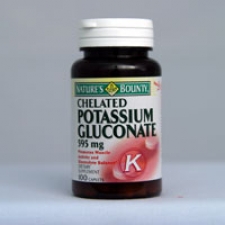 Chelated Potassium Gluconate 595mg 100 Tablets Each - 3 Pack