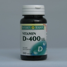 Vitamin D 400 I.U. 100 Tablets Each - 3 Pack