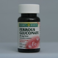 Iron 28mg from Ferrous Gluconate 100 Tablets Each - 3 Pack