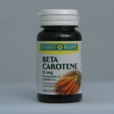 Beta Carotene 25,000 I.U. - Natural Vitamin A - 100 Softgels Each - 3 Pack