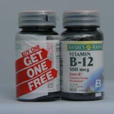 B-12 500 mcg 100 Tablets Each - 3 Pack
