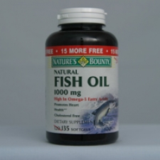 Fish Oil - Natural 1000mg 120 (+15 free) Softgels Each - 3 Pack