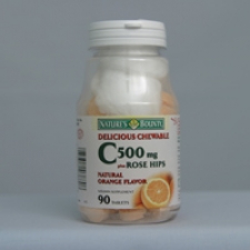 C-500mg Chewable with Rose Hips 90 Tablets Each - 3 Pack