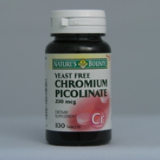 Chromium Picolinate 200 mcg. 100 Tablets Each - 3 Pack
