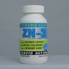 ZN-3 - Extreme Lean - Rapid Action - Ephedra Free 90 Capsules Each - 3 Pack